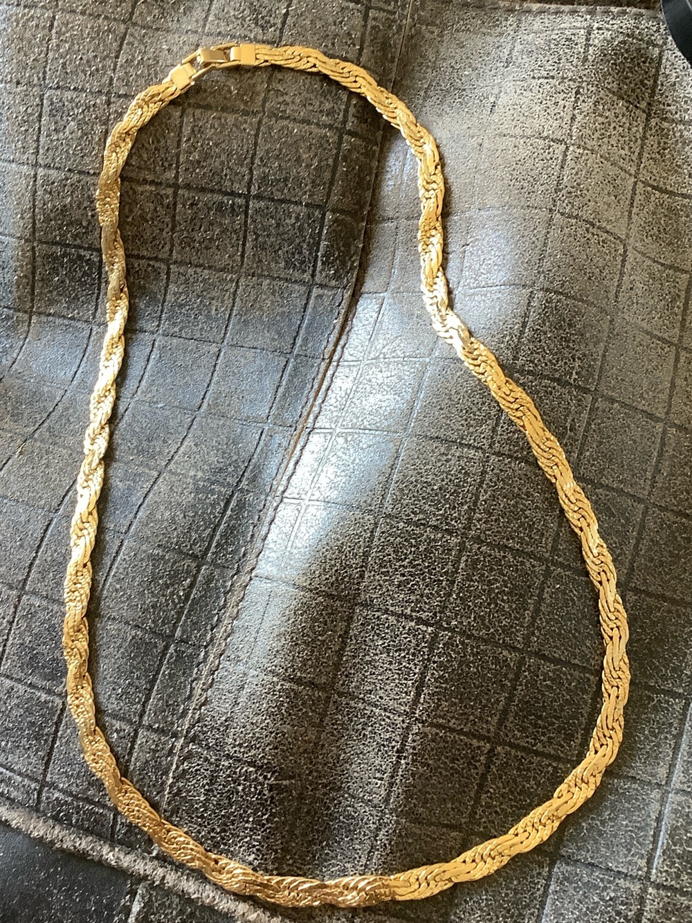 Gold Tone Twist Rope Necklace - Women Jewelry